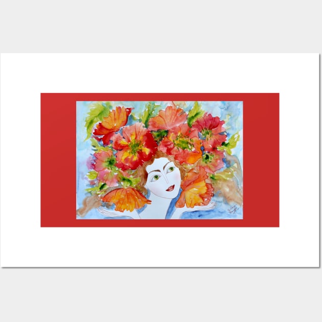 Poppy Queen Watercolor Painting Wall Art by SvitlanaProuty